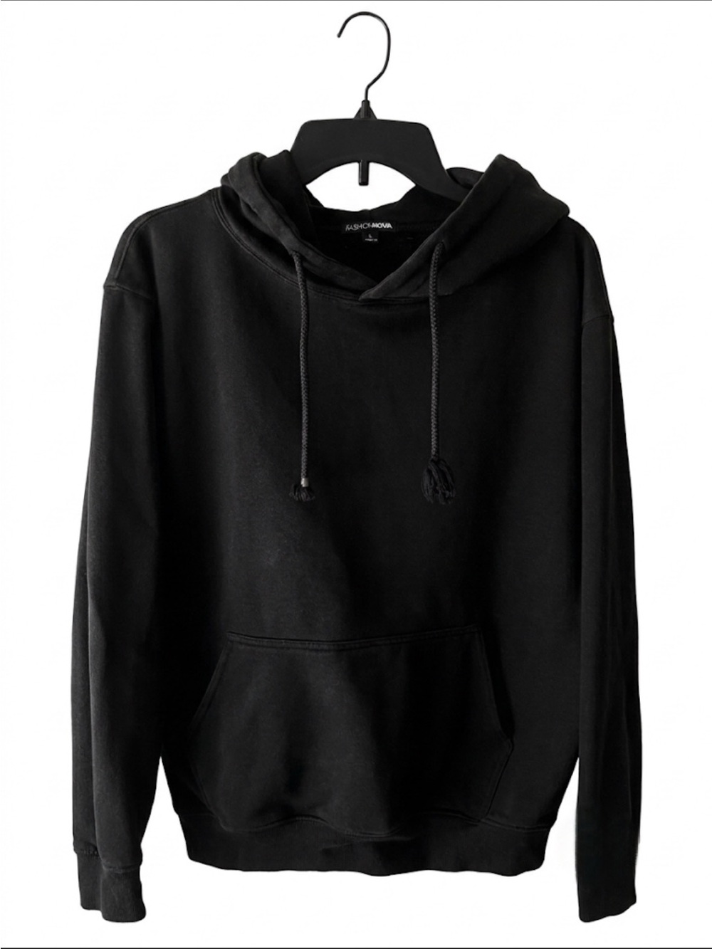 Fashion Nova Black Pullover Hoodie with Drawstring